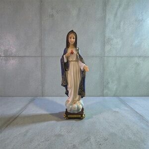 Elegant Blue and White Religious Statue